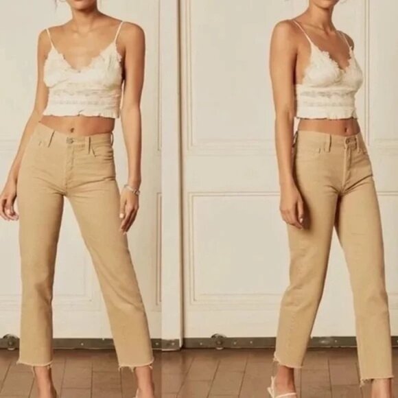 Boyish The Tommy Tan The Crowd High Rise Button Fly Rigid Straight Jeans Size 24 - Picture 1 of 9